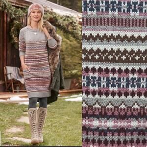 SUNDANCE Elise Fair Isle Sweater Dress Women’s X-Small Multicolored Long Sleeve